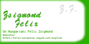 zsigmond felix business card